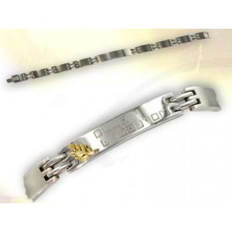 Bracelet maçonnique acier et or Bracelet maçonnique acier et or