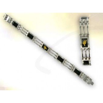 Bracelet maçonnique Acier Carbone et Or Bracelet maçonnique Acier Carbone et Or