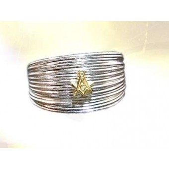 Bague maçonnique La Discrète OR et argent Bague maçonnique La Discrète OR et argent