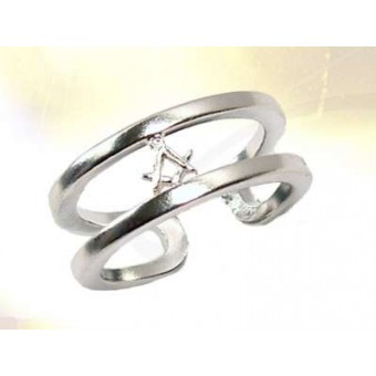 Bague maçonnique Trés discrète argent Bague maçonnique Trés discrète argent