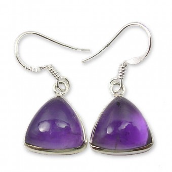 Boucles d'oreilles améthyste triangle Boucles d'oreilles améthyste triangle