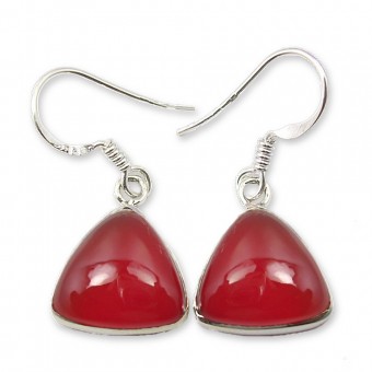 Boucles d'oreilles agate rouge triangle Boucles d'oreilles agate rouge triangle