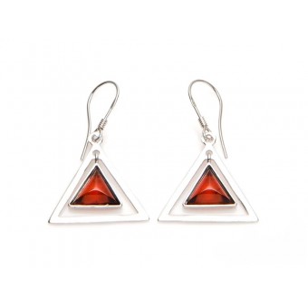 Boucles d'oreilles ambre triangle Boucles d'oreilles ambre triangle