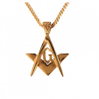 Pendentif or maçonnique Compas équerre G Pendentif or maçonnique Compas équerre G