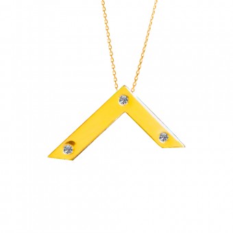 Pendentif équerre OR et DIAMANTS Pendentif équerre OR et DIAMANTS